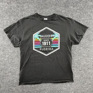 Ft Lauderdale Florida Shirt Mens Large Black Delta Pro Weight Beach Graphic Tee